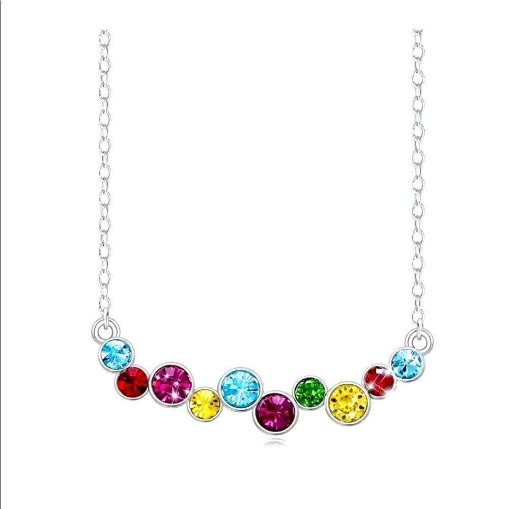 HOST PICK!! 💜💜 NEW! 18K WHITE GOLD SWAROVSKI CRYSTAL RAINBOW 🌈 NECKLACE!